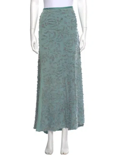 Pre-owned Alabama Chanin Floral Print Long Skirt In Multi