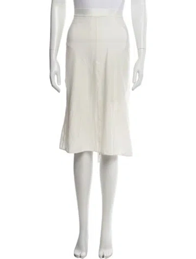Pre-owned Alabama Chanin Knee-length Skirt In White
