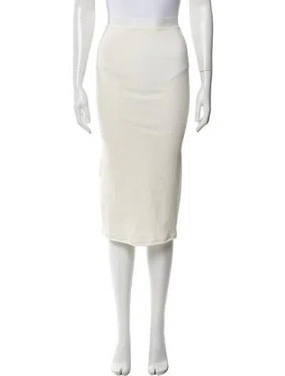 Pre-owned Alabama Chanin Knee-length Skirt In White