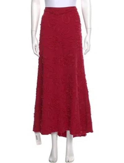 Pre-owned Alabama Chanin Long Skirt In Red