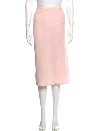 Pre-owned Alabama Chanin Midi Length Skirt In Pink