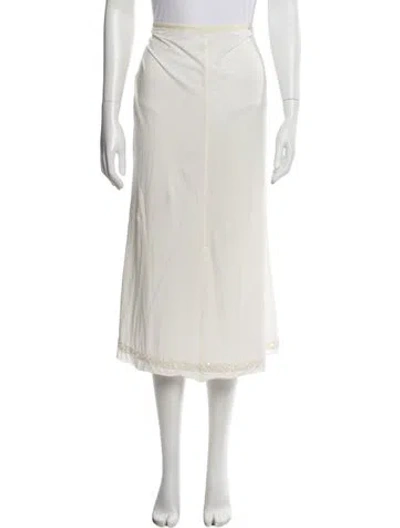 Pre-owned Alabama Chanin Midi Length Skirt In White