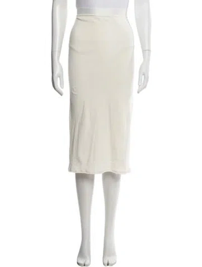 Pre-owned Alabama Chanin Midi Length Skirt In White