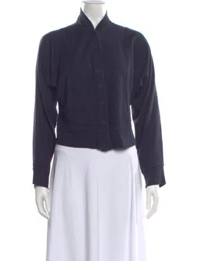 Pre-owned Alabama Chanin Mock Neck Sweater In Blue