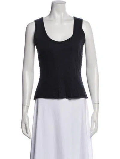 Pre-owned Alabama Chanin Scoop Neck Sleeveless Top In Blue