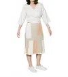 Alabama Chanin Zero Waste Helton Skirt In Natural, Vetiver And Wax In Multi