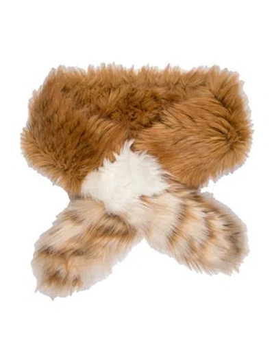 Pre-owned Alabama Muse Acrylic Animal Print Scarf In Brown