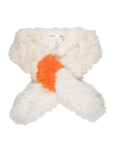 Pre-owned Alabama Muse Colorblock Pattern Scarf In White