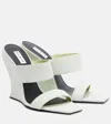Alaïa 110 Suede Wedge Mules In White