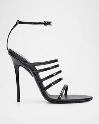 Alaïa 110mm Strappy Patent Leather Sandals In Black