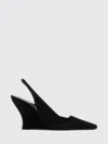Alaïa Wave Mules Suede Wedge Heel Pointed Toe In Black