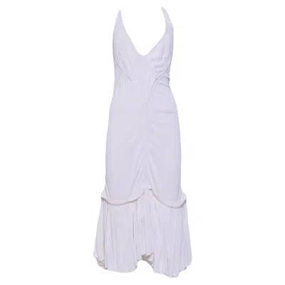 Pre-owned Alaïa 1980s Drop Waist Dress In Gray