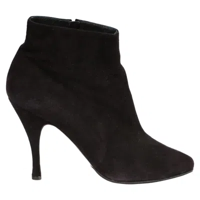 Pre-owned Alaïa 1987 Azzedine Alaia Black Suede Ankle Runway Boots - Size 40