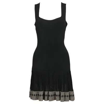 Pre-owned Alaïa 1990's Azzedine Alaia Black Sleeveless Dress With Diamond Trim
