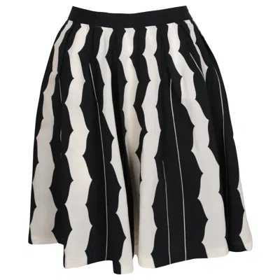 Pre-owned Alaïa 1990 Azzedine Alaia Deep Navy Blue Printed Runway Skirt