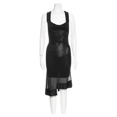 Pre-owned Alaïa 1990s Alaia Black Sheer Criss Cross Dress