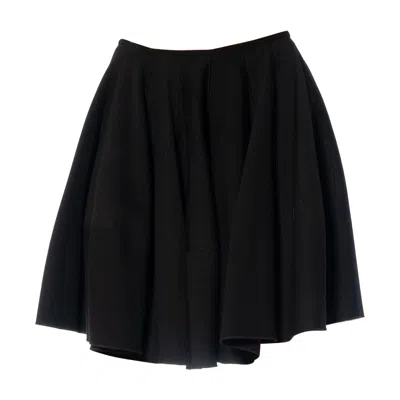 Pre-owned Alaïa 1990s Alaia Black Wool Pleated Flared Skirt