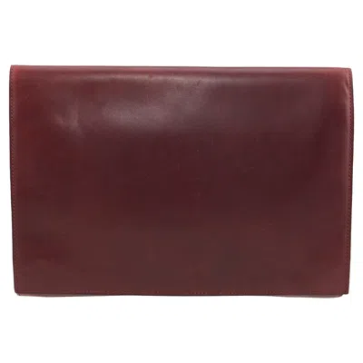 Pre-owned Alaïa 1990s  Maroon Leather Portfolio In Red