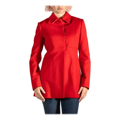 Pre-owned Alaïa 1990s Alaia Red Wool Empire Waisted Coat