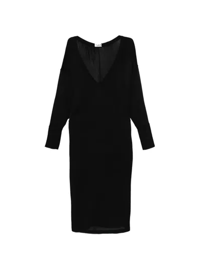 Pre-owned Alaïa 1990s V-neck Dress In Black