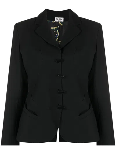 Pre-owned Alaïa 1991-1992 Notched Lapels Skirt Suit In Black