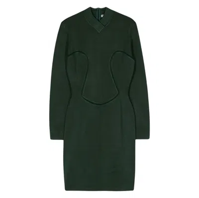 Pre-owned Alaïa 1991 Alaia Bodycon Knitted Green Dress
