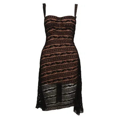 Pre-owned Alaïa 1993 Azzedine Alaia Black Lace Dress With Molded Bustier