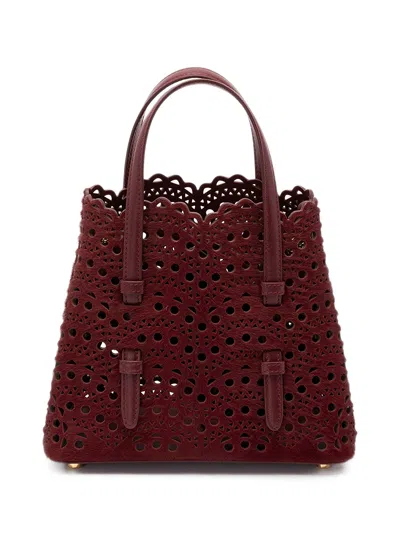 Alaïa Alaia 20 Mina Laser-cut Mini Tote Handbag In Cerise
