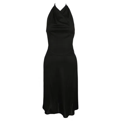 Pre-owned Alaïa 2000 Azzedine Alaia Documented Black Halter Runway Dress With Strappy Back