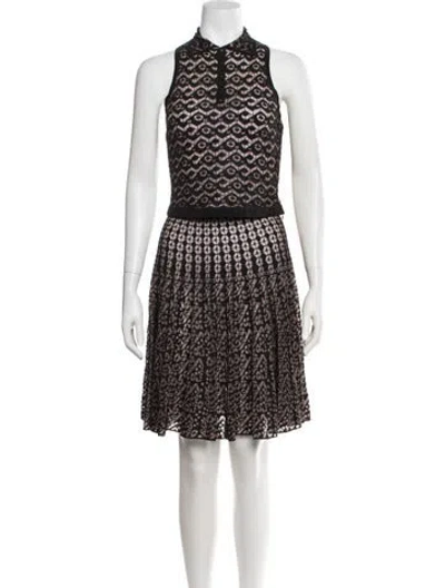 Pre-owned Alaïa 2000's Lace Pattern Skirt Set In Black