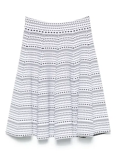 Pre-owned Alaïa 2000s Knitted Midi Skirt In 白色