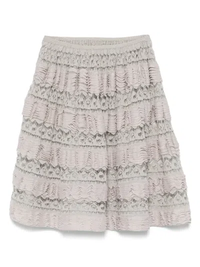 Pre-owned Alaïa 2000s Lace-panelled Skirt