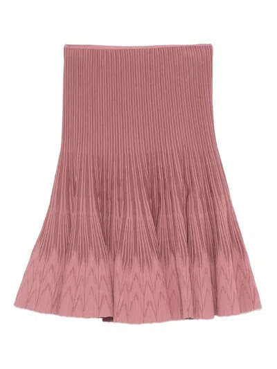 Pre-owned Alaïa 2000s Pleated Skirt In Pink