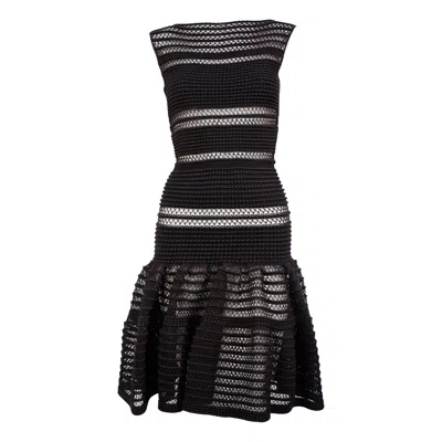 Pre-owned Alaïa 2008 Azzedine Alaia Black Lace Knit Runway Dress