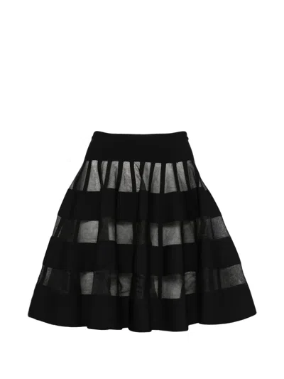 Pre-owned Alaïa 2010s Panelled Mini Skirt In Black