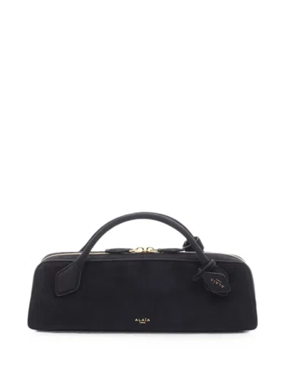 Pre-owned Alaïa 2020s Le Teckel Suede East-west Bag In ブラック