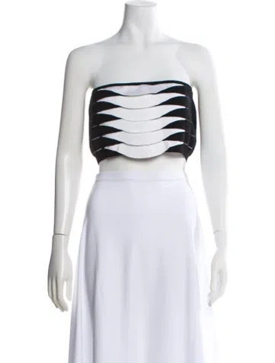 Pre-owned Alaïa 2022 Colorblock Pattern Crop Top In Multi