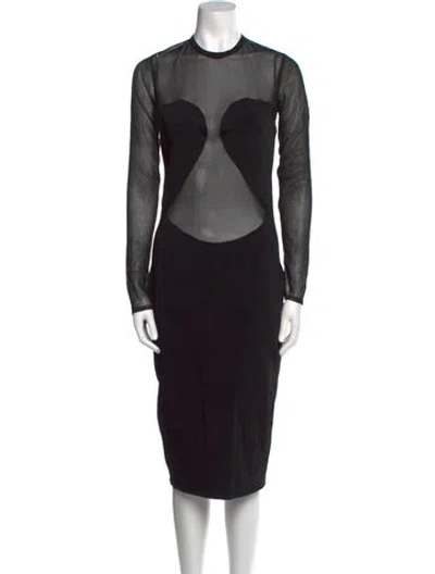 Pre-owned Alaïa 2022 Midi Length Dress In Black