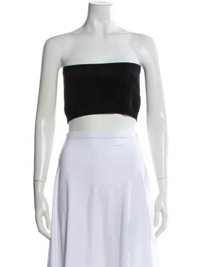 Pre-owned Alaïa 2022 Velour Crop Top In Black