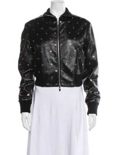 Pre-owned Alaïa 2023 Leather Bomber Jacket In Black