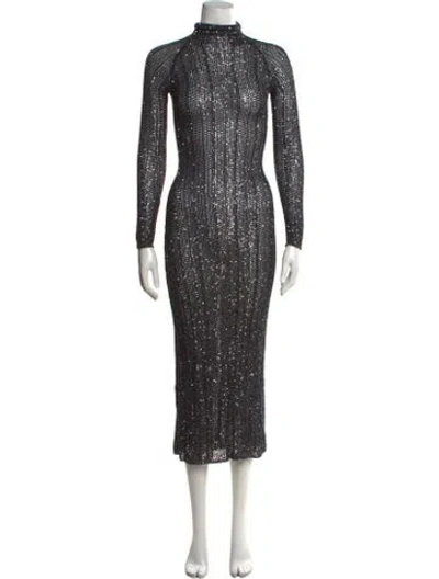 Pre-owned Alaïa 2023 Midi Length Dress W/ Tags In Blue/metallic