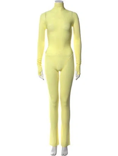 Pre-owned Alaïa 2023 Turtleneck Jumpsuit In Yellow