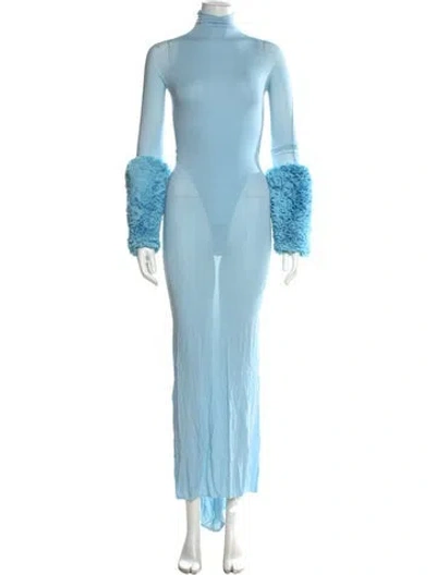 Pre-owned Alaïa 2024 Long Dress In Blue