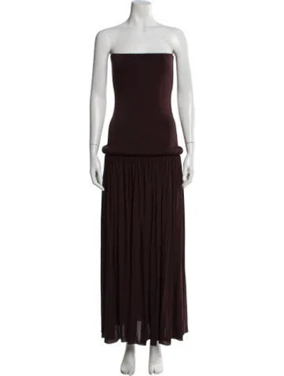 Pre-owned Alaïa 2025 Long Dress In Brown