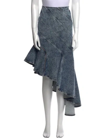 Pre-owned Alaïa 2025 Midi Length Skirt In Blue