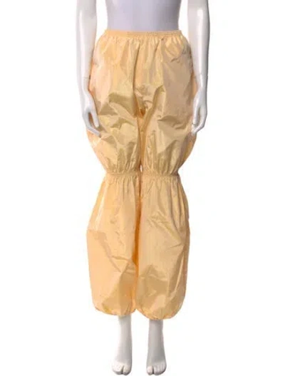 Pre-owned Alaïa 2025 Straight Leg Pants In Yellow