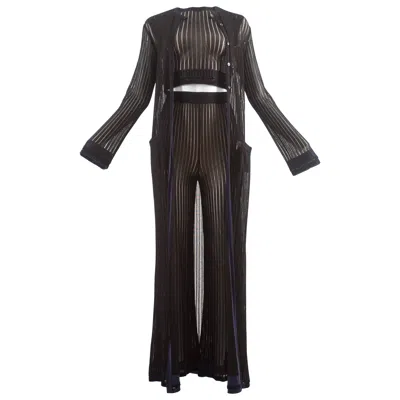 Pre-owned Alaïa Alaia 3 Piece Knitted Ensemble, Spring-summer 1992 In Black