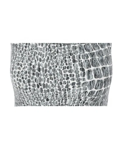 Alaïa 3d Crocodile Stretch Knitted Jacquard Vest In Gray