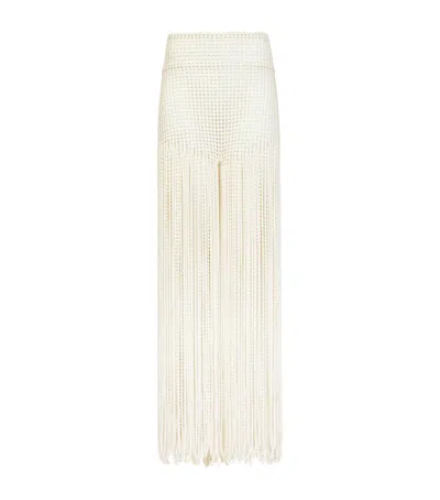 Alaïa 3d Knit Fringe Trousers In White