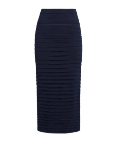 Alaïa 3d-pleated Midi Skirt In Black
